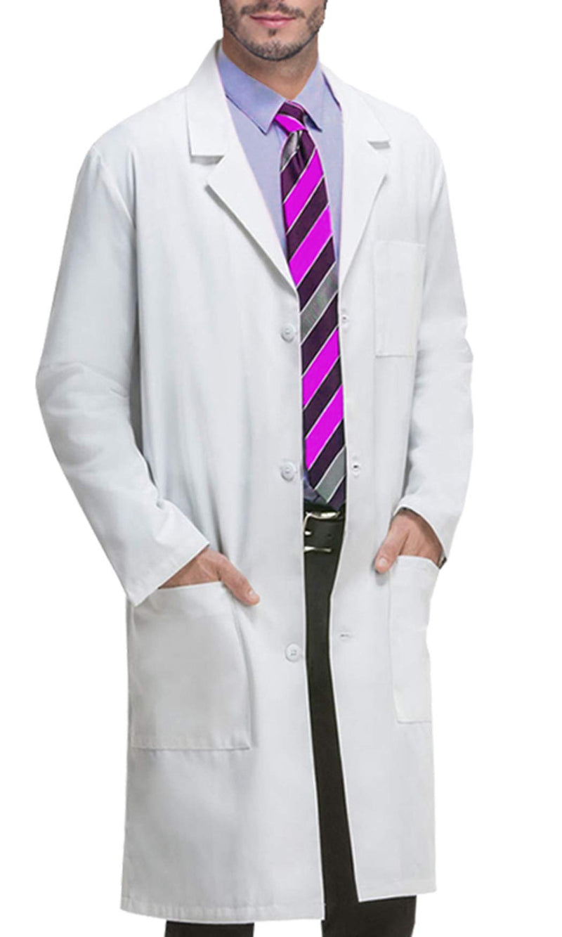 [Australia - AusPower] - Professional Lab Coat for Men Women Long Sleeve, White, Unisex Large 