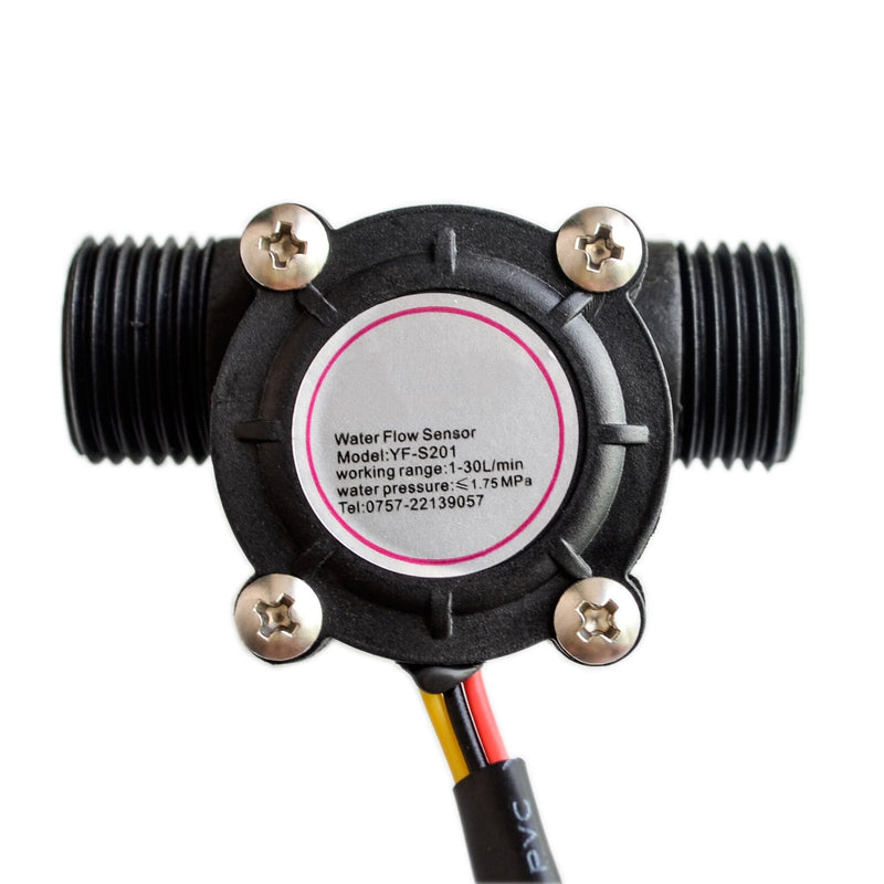 [Australia - AusPower] - Water Flow Sensor flowmeter Hall Flow Sensor Water Control 1-30L/min 2.0MPa YF-S201 