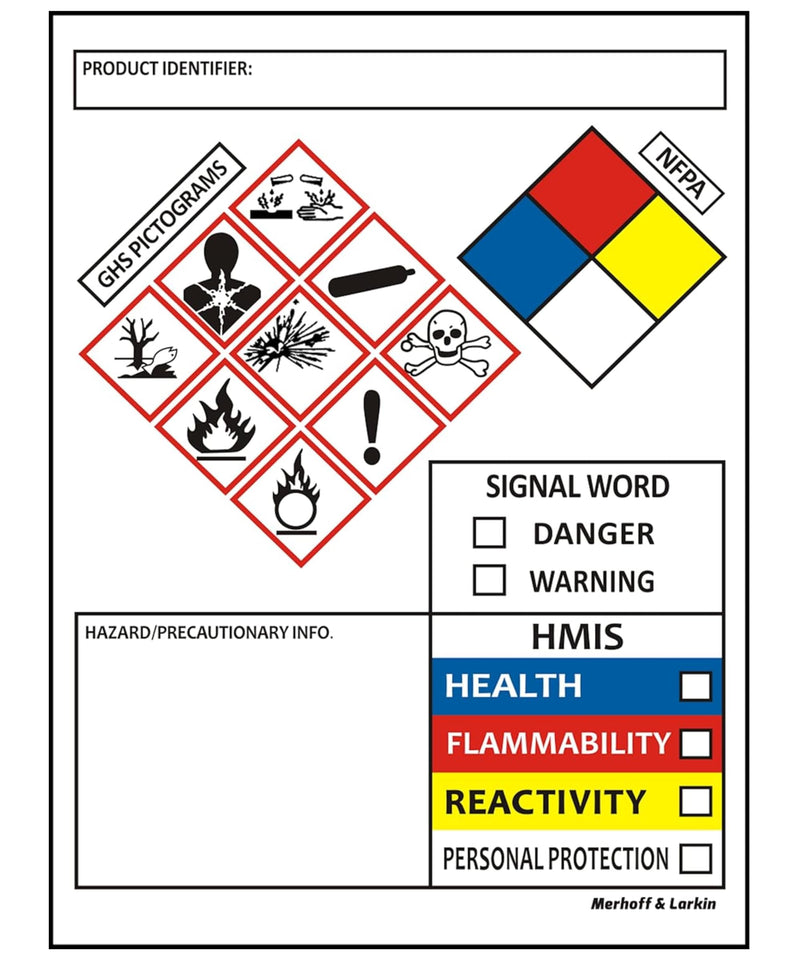 SDS OSHA Data Labels for Chemical Safety 4 x 3 Inches | Perforated Roll of 250 MSDS Stickers with GHS Pictograms & Easy Separating | HMIS & Hazard Compliant | for Secondary Containers