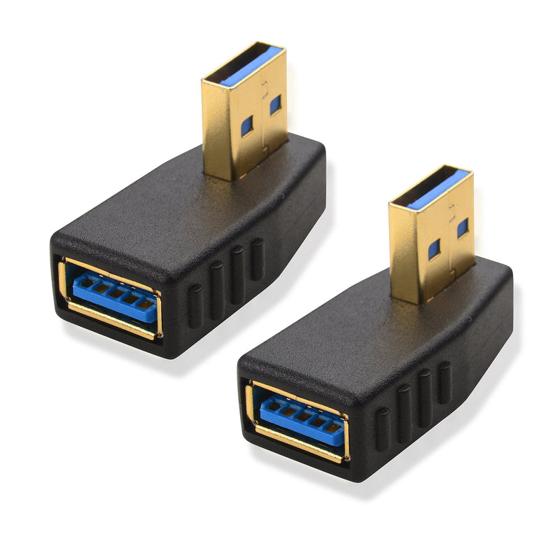 [Australia - AusPower] - Cable Matters 2-Pack 90 Degree Right Angle USB Adapter Gender Changer 