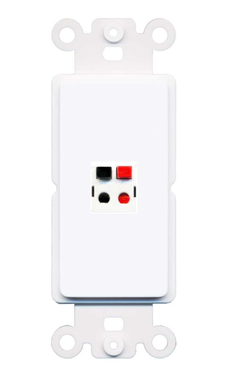 [Australia - AusPower] - RiteAV - Speaker Jack Port Wall Plate Decorative (Rocker) White 