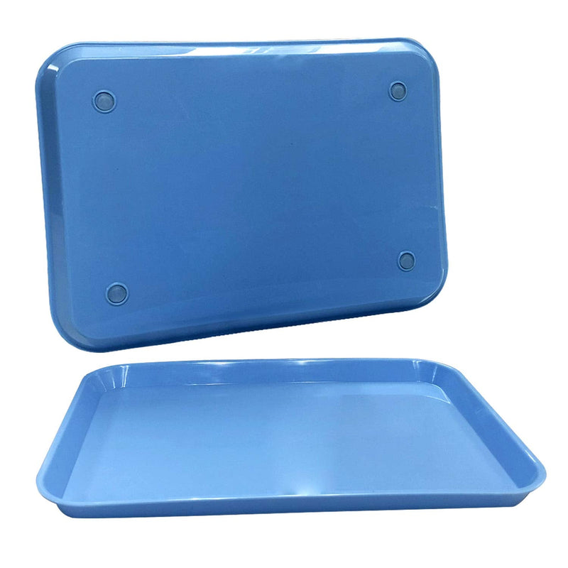 [Australia - AusPower] - Blue Dental Autoclavable Plastic Instrument Set Up Flat Tray (13.25 Inches x 9.75 Inches, Size B) by PlastCare USA 1 Blue 