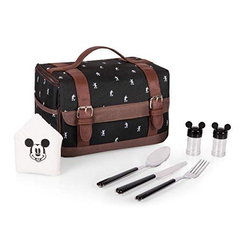 PICNIC TIME Disney Mickey Mouse Lunch Box Insulated Lunch Bag for Adults & Men, Lunch Tote Cooler with Utensil Set & Napkin, Portable Lunchbox for Work & Travel (Mickey Mouse Pattern) Disney Mickey Mouse - Mickey Mouse Pattern