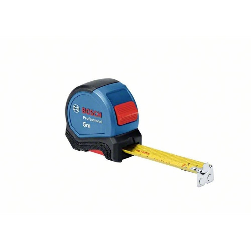 Bosch Professional tape measure 5 m (one-hand operation, belt clip, magnetic hook, 2 stop buttons, 27 mm nylon steel tape)