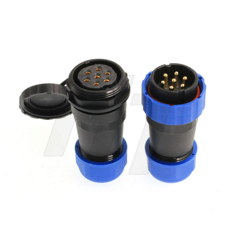[Australia - AusPower] - HangTon HE29 Home Audio Video Project Waterproof IP68 Circular Power Connector Male Female (7 pin) 7 pin 