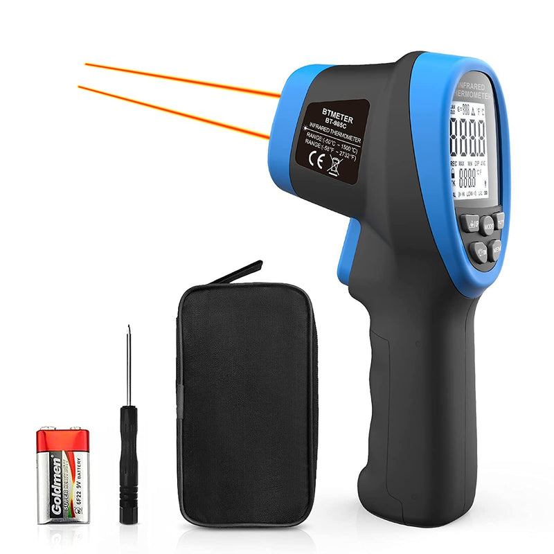 Infrared Thermometer Gun - BTMETER BT-985C Non Contact 16:1 IR Laser Temperature Gun Digital Instant Read -50℃~800℃(-58℉~1472℉) for Food Cooking Kitchen Grilling HVAC (NOT for Human Temp) BT-985C(-58 ℉ to 1472℉)
