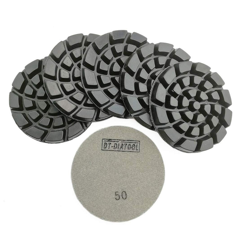 [Australia - AusPower] - DT-DIATOOL Diamond Floor Polishing Pads Resin Bond Terrazzo Floor Diameter 4 Inch Grit 50 Pack of 6 