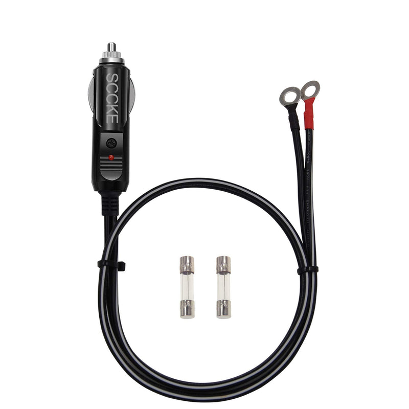 [Australia - AusPower] - SCCKE Heavy-Duty 14AWG 15A Male Plug Cigarette Lighter Adapter Power Supply Cord with 2ft / 0.6m 14 AWG Cable Wire for Car Inverter Air Pump Electric Cup and DIY 