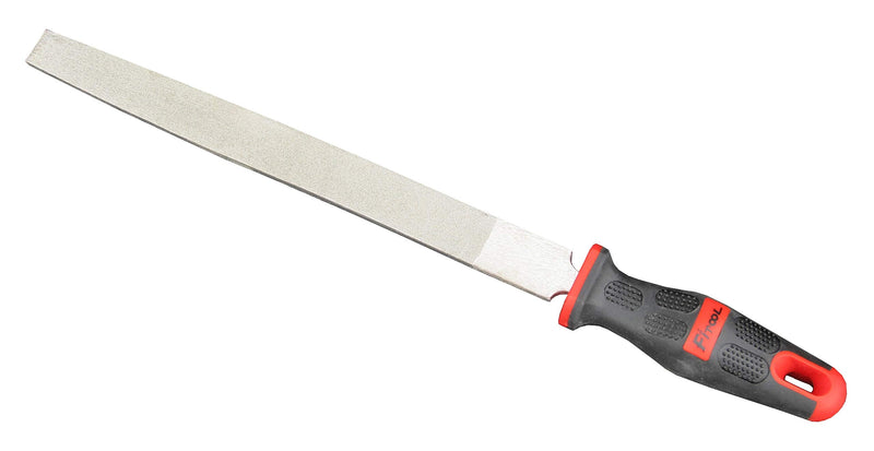 [Australia - AusPower] - 10-Inch Diamond Coated Flat File, Medium #150 Grit, for Glass, Tile, Ceramic and Stone, Granite, Marble, Concrete, Big Comfort Massage Handle Grip, Total Length 14.7-Inches, Glass Ceramic Tile File 