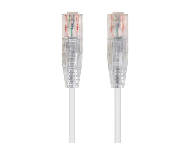 Monoprice Cat6 Ethernet Patch Cable - Snagless, Stranded, 550MHz, UTP, CMR Rated, 28AWG, 50 Feet, White - SlimRun Series