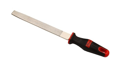 8-Inch Diamond Coated Flat File, Medium #150 Grit, for Glass, Tile, Ceramic and Stone, Granite, Marble, Concrete, Big Comfort Massage Handle Grip, Total Length 12.4-Inches, Glass Ceramic Tile File