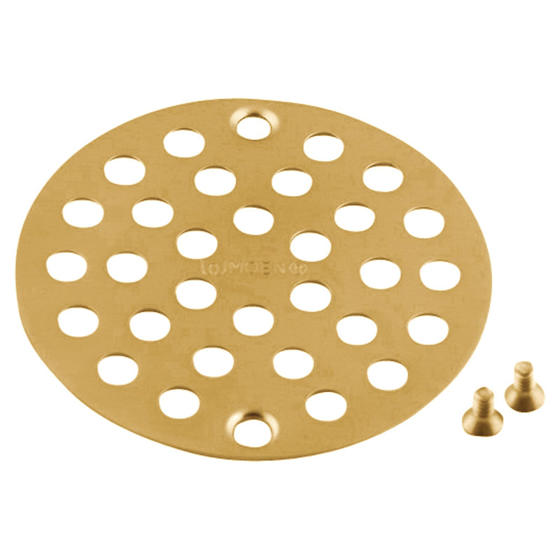 Moen Brushed Gold 4-Inch Screw-In Shower Strainer Drain Cover, 102763BG