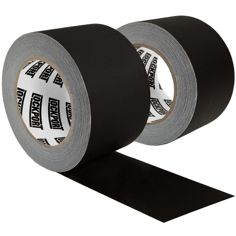 Lockport Black Gaffers Tape 3 inch x 30 Yards - 2 Pack Pro Black Gaff Tape - No Residue, Water Resistant, Non-Reflective, Easy Tear - Multipurpose 2-Pack