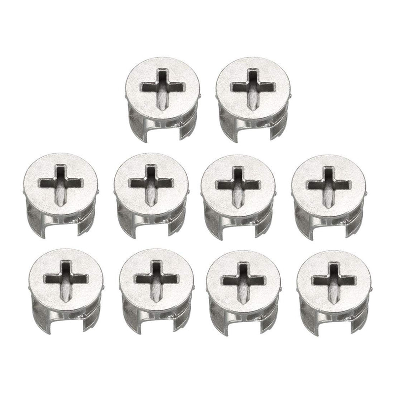 [Australia - AusPower] - uxcell 10 Pcs Furniture Cam Lock Nut Connectors Fittings 15x12mm for Cabinet Drawer Wardrobe Panel Connecting 