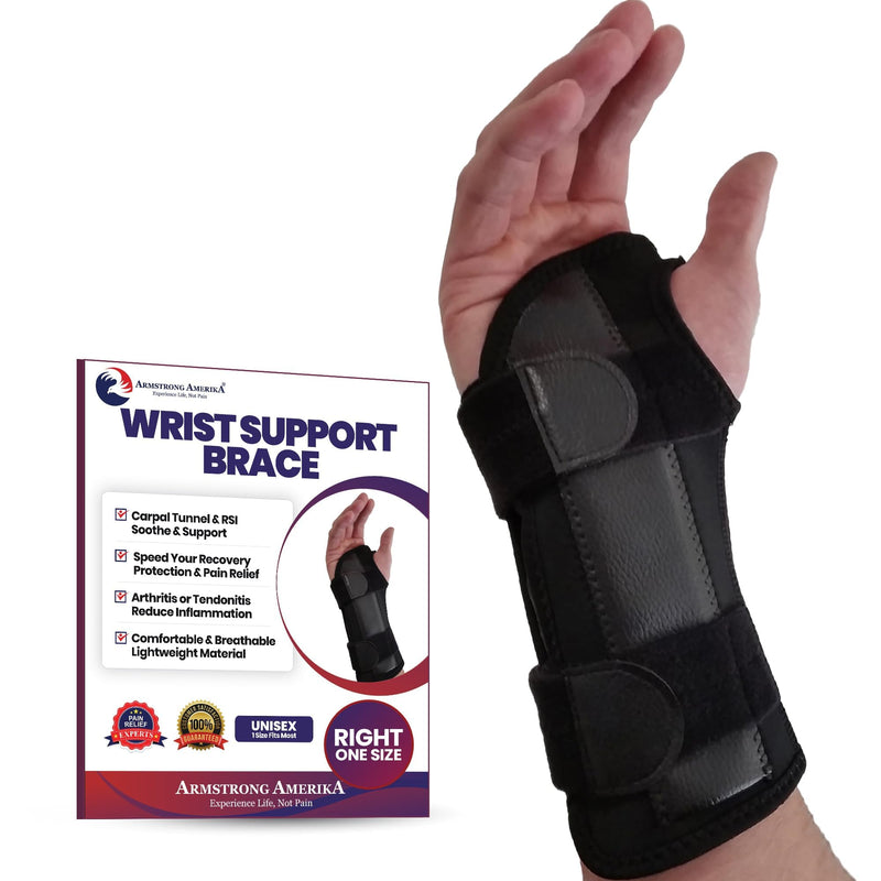 [Australia - AusPower] - Carpal Tunnel Wrist Brace Night Support | Arm Brace Wrist Guard | Wrist Splint & Hand Brace | Carpal Tunnel Syndrome & Wrist Tendonitis Pain Relief Forearm Compression | Men Women (Right Wrist Brace) Fits Most Right 
