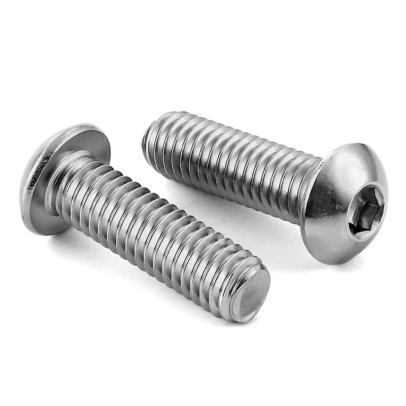[Australia - AusPower] - M8-1.25 x 25mm Button Head Socket Cap Screws, Stainless Steel 18-8, Bright Finish, Fully Threaded, Allen Socket Drive, 25 PCS M8 x 25mm 