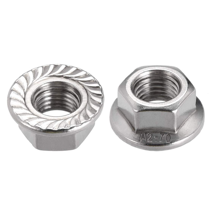 [Australia - AusPower] - uxcell M16 Serrated Flange Hex Lock Nuts, 304 Stainless Steel, 2 Pcs 