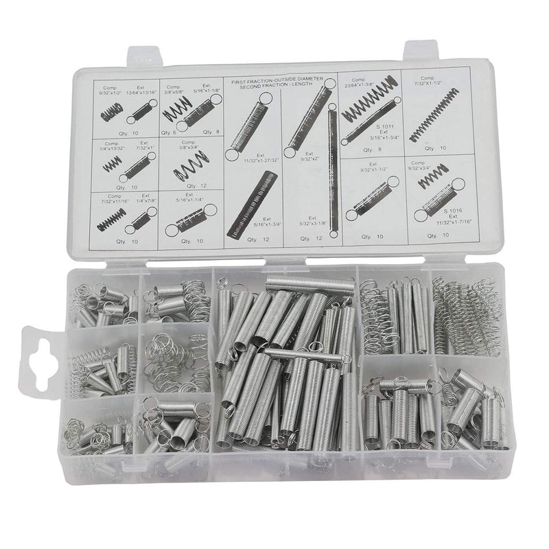 [Australia - AusPower] - 200pcs 20 Sizes Spring Assorted Kit Metal Electrical Hardware Drum Extension Tension Springs Extended and Compressed Spring Assortment 