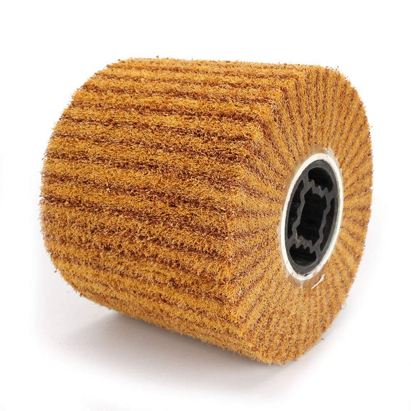 [Australia - AusPower] - 120x100x19mm Non-Woven Abrasive Wire Drawing Polishing Burnishing Wheel Flap Brush for Surface Treatment Stainless Steel, Aluminum, Copper, and More - 120 Grit 120# 