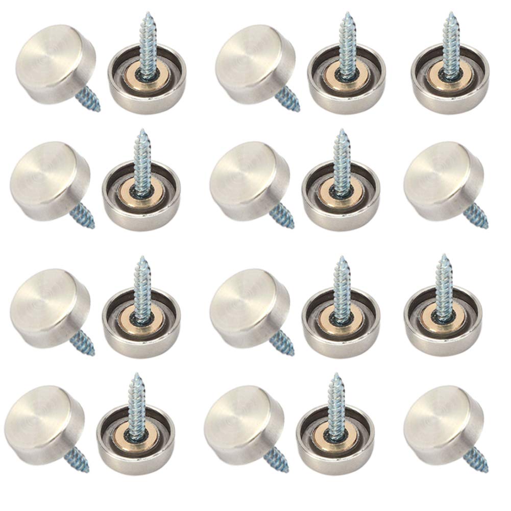 Mirror Screw Cap 1" Dia Stainless Steel Decorative Nails Screw Cover Cap Fasteners -20pcs 25mm/1" Dia