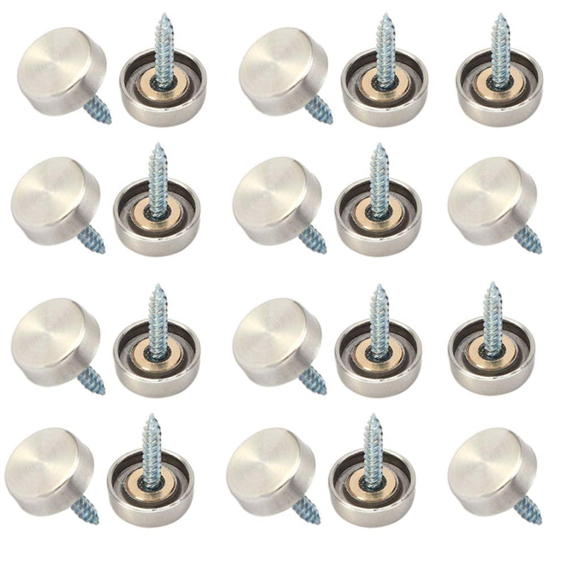 Mirror Screw Cap 1" Dia Stainless Steel Decorative Nails Screw Cover Cap Fasteners -20pcs 25mm/1" Dia