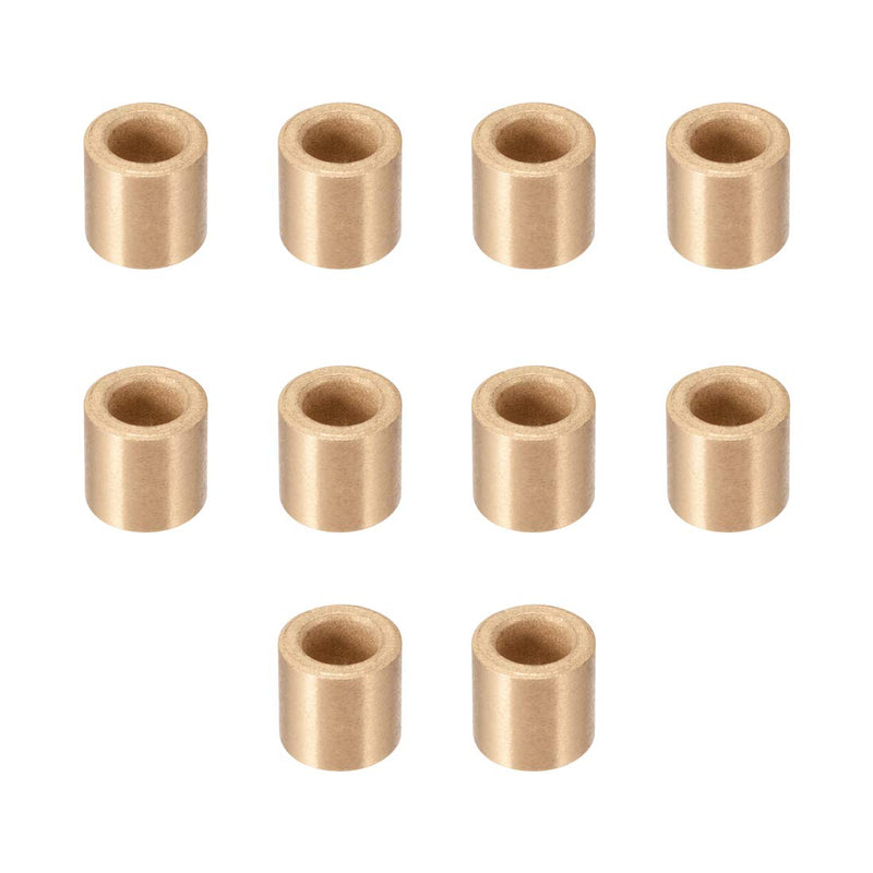 [Australia - AusPower] - uxcell Bearing Sleeve 6mm Bore x 10mm OD x 10mm Length Self-Lubricating Sintered Bronze Bushings 10pcs 6x10x10mm 
