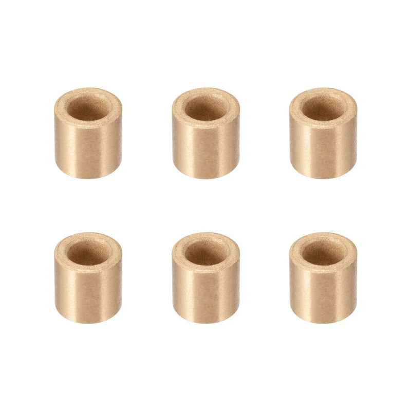[Australia - AusPower] - uxcell Bearing Sleeve 6mm Bore x 10mm OD x 10mm Length Self-Lubricating Sintered Bronze Bushings 6pcs 6x10x10mm 