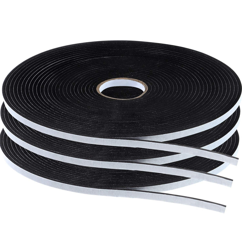 [Australia - AusPower] - Tatuo Double Sided Foam 1/8 Inch Mounting Adhesive Thick Tape Foam Seal Tape, 3 Rolls (1/4 Inch Wide by 32.8 Feet Long Each Roll) 1/ 4 Inch Wide by 32.8 Feet Long Each Roll 