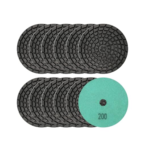 Diatool Diamond Resin Bond Concrete Polishing Pads for Concrete 10cm Pack of 12 Grit 200