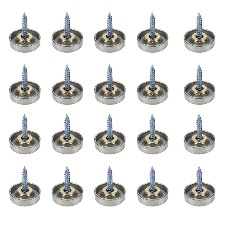 [Australia - AusPower] - Mirror Screws Cap Cover Nails Stainless Steel 19mm/0.75" Dia - 20pcs 
