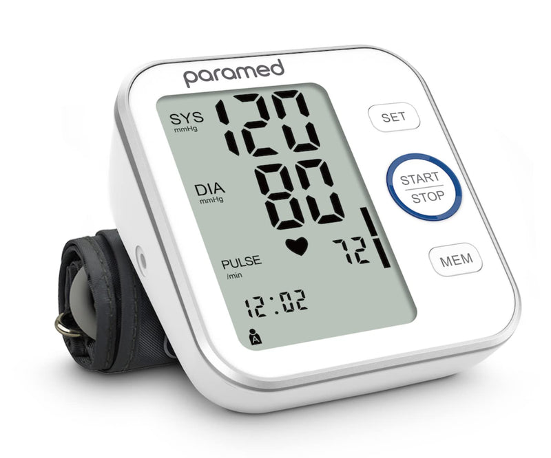 [Australia - AusPower] - Paramed Blood Pressure Monitor - Bp Machine - Automatic Upper Arm Blood Pressure Cuff 8.7-16.5 inches - Large LCD Display 120 Sets Memory - Device Bag & Batteries Included 