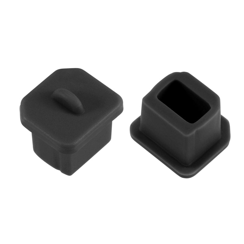 [Australia - AusPower] - uxcell 30pcs Silicone USB B Port Protectors Anti-Dust Stopper Cap Cover, Black 