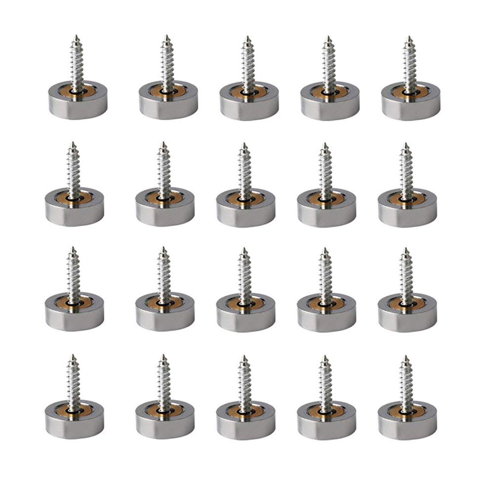 14mm/0.55" Dia Brass Mirror Screws Cap Cover Nails Decorative Sign/Advertising Hardware Fasteners Sliver -Pack of 20 14mm/0.55" Dia