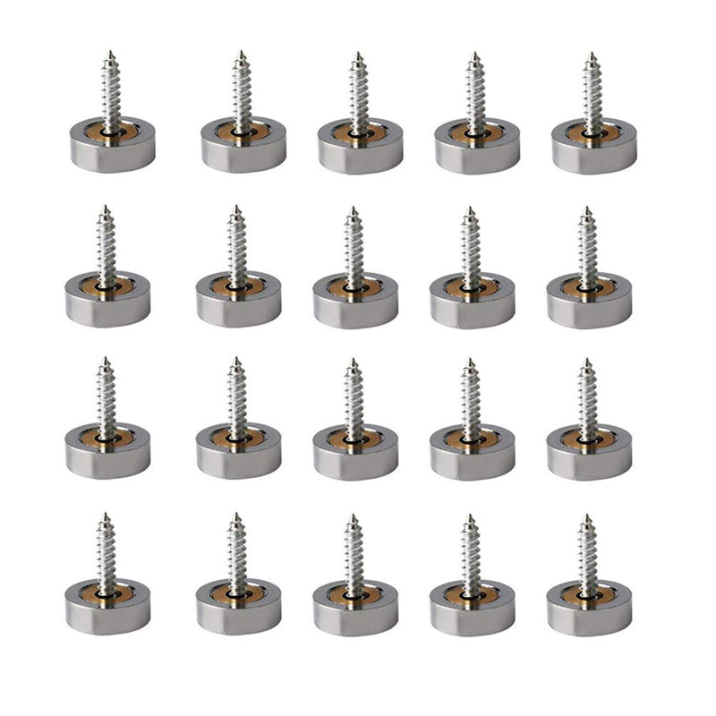 14mm/0.55" Dia Brass Mirror Screws Cap Cover Nails Decorative Sign/Advertising Hardware Fasteners Sliver -Pack of 20 14mm/0.55" Dia