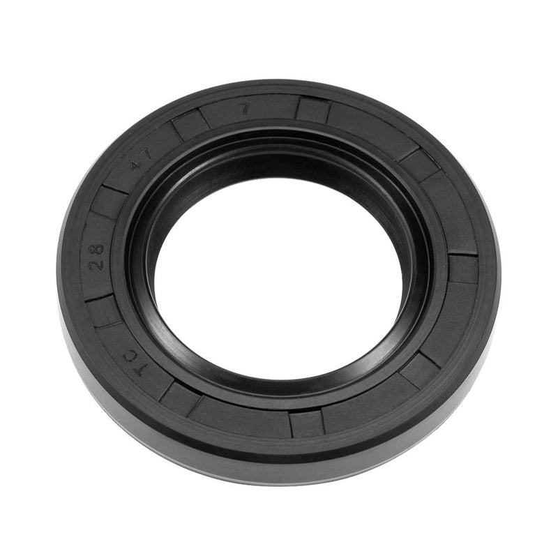 [Australia - AusPower] - uxcell Oil Seal, TC 28mm x 47mm x 7mm Nitrile Rubber Cover Double Lip with Spring for Bearing Shaft, Black Pack of 1 47mmx28mmx7mm 