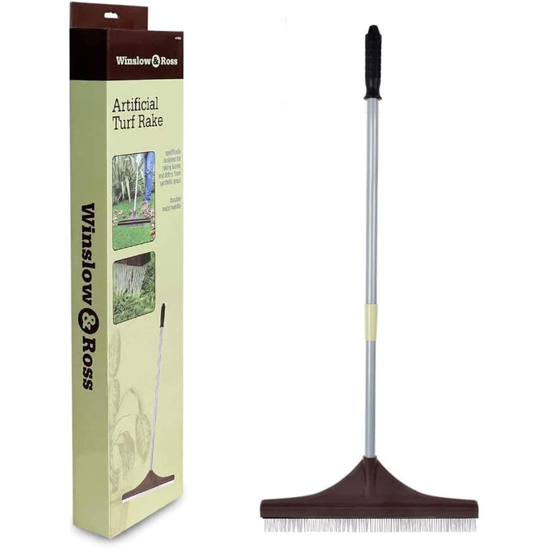 Winslow&Ross Artificial Turf Rake Grass, Hand Rake with Steel Telescopic Handle for Artificial Grass Garden Lawn Leaf Pet Hair Remove