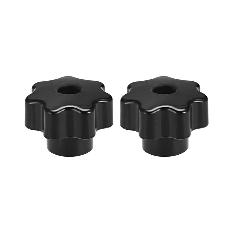 [Australia - AusPower] - uxcell 2 Pcs Star Knob Grip Handle M8 Diameter 39mm Brass Insert Female Thread Black M8 x 39mm 