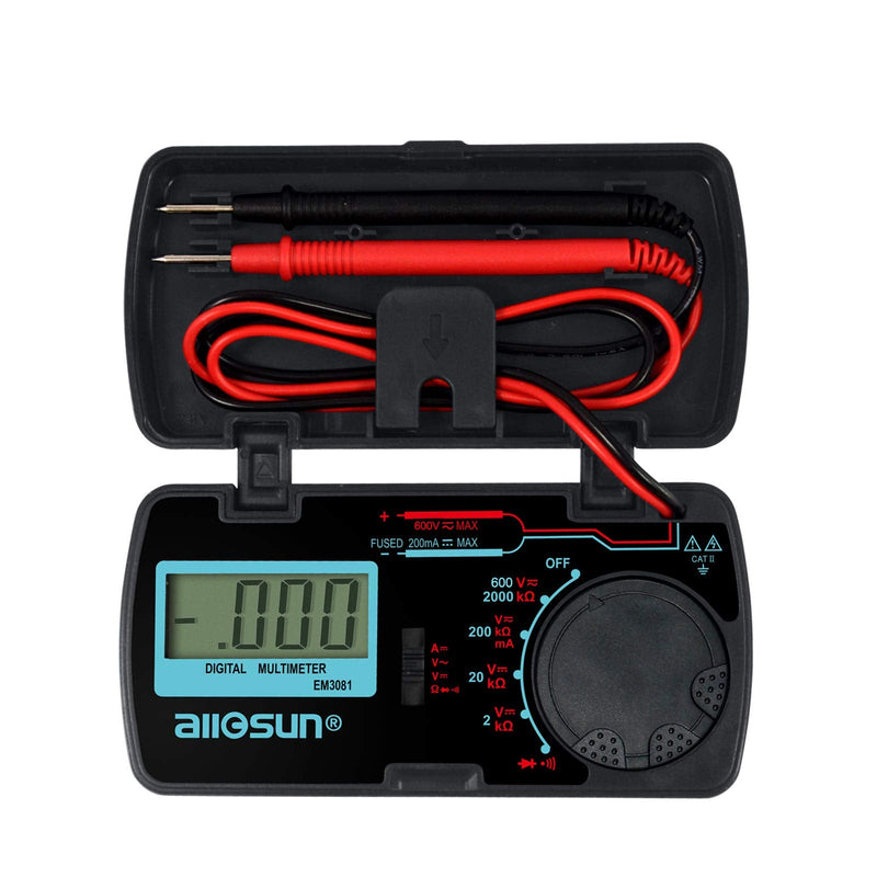 [Australia - AusPower] - ALLOSUN-EM3081 Digital Multimeter/DMM/Multi Tester Amp/Ohm/Volt Meter/Diode and Continuity Test Pocket Size 