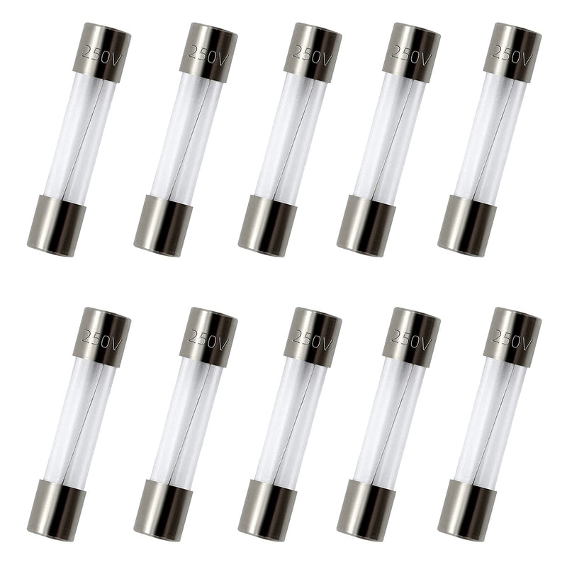 [Australia - AusPower] - Pack of 10 pcs F2AL Fast-Blow Fuse 2A 250V Glass Fuses 0.23 x 1.18 inch / 6 x 30 mm (2amp) (F2A) 