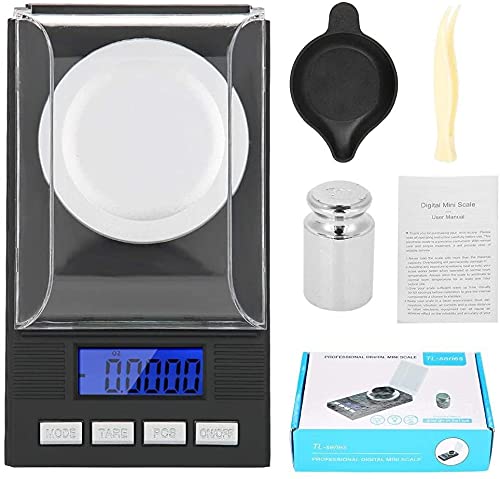 [Australia - AusPower] - Digital Milligram Jewelry, LED Digital Display Mini Portable High Precision 0.001g Pocket Jewelry with Calibration Weights Tweezers and Weighing Pans (10g) 