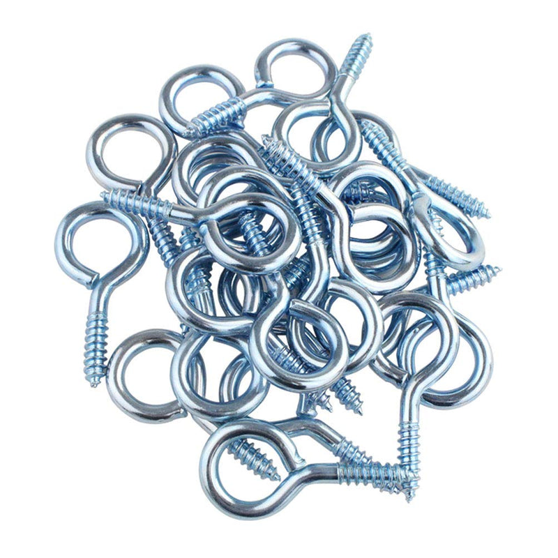 [Australia - AusPower] - 50Pack of Eye Screws 1-5/8 Inch Eye Shape Screw Hooks Thread Self-Tapping Hanging Hooks Eyebolt Ring (1-5/8" Overall Length | 1/2" Eye Inner Dimension) Zinc Plated 