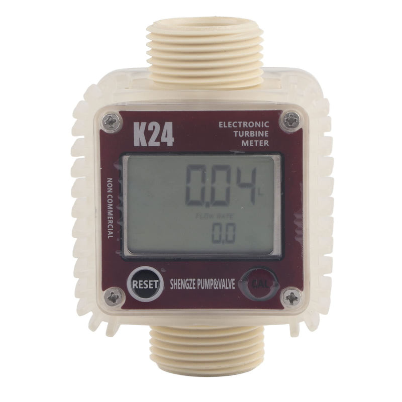 [Australia - AusPower] - Fuel Meter K24 Digital Fuel Flowmeter with LCD Display for Chemicals Liquid Water Red 