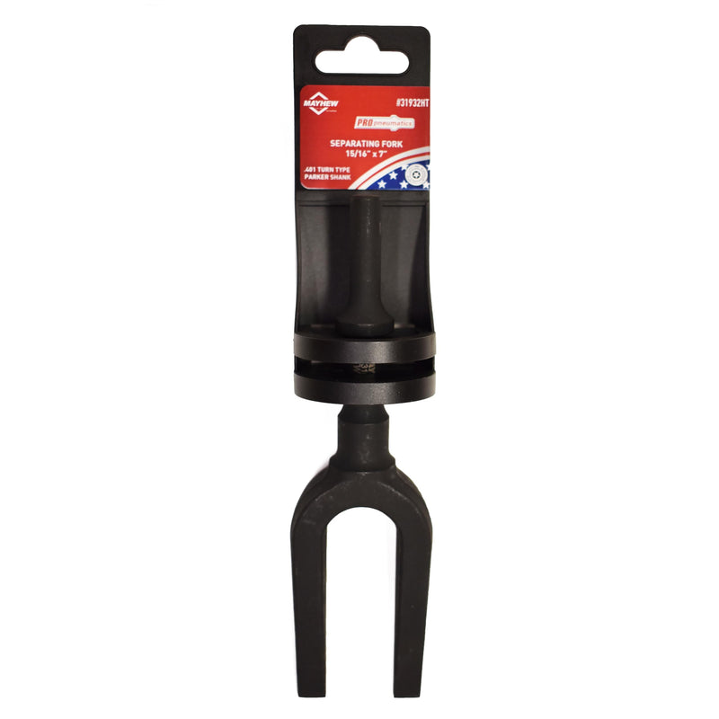 Mayhew Tools 31932HT Pneumatic Separating Fork, 15/16" x 7" Hang Tag, Black Oxide Finish