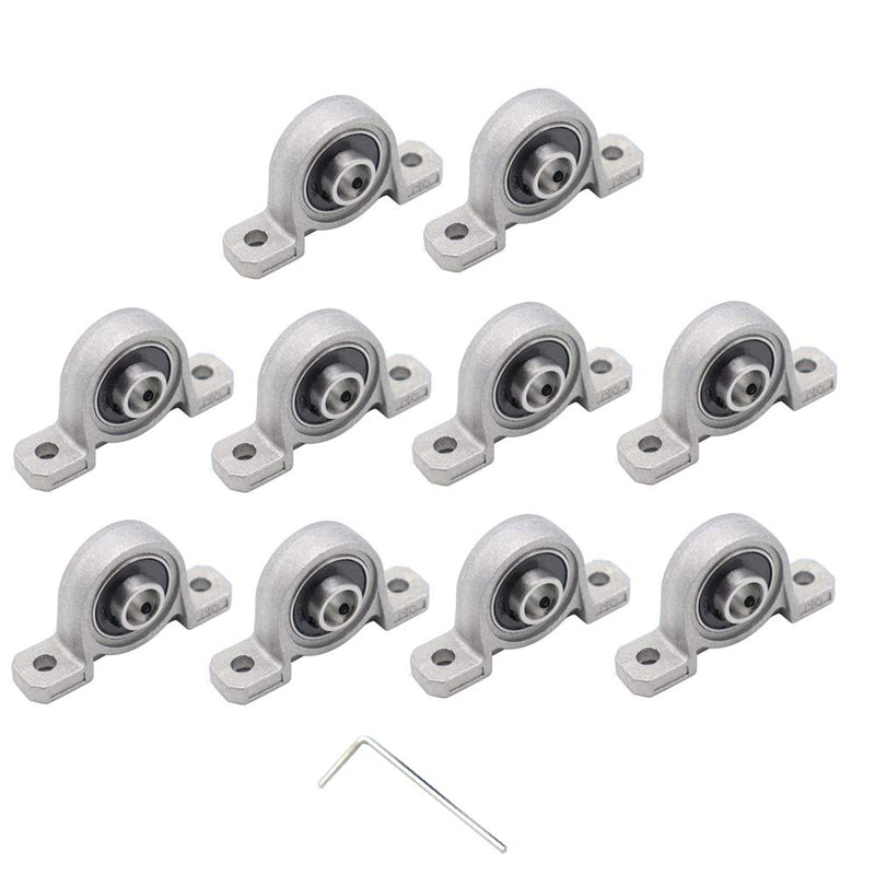 [Australia - AusPower] - 10Pcs 8mm Bore Diameter Pillow Block Ball Insert Bearing Rail Mounted 