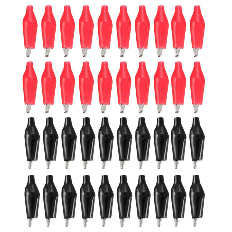[Australia - AusPower] - uxcell Alligator Clips Clamps, Crocodile Alligator Jumper Electric Test Clips Helper with Protective Insulation Cover for Circuit Testing, 40pcs 