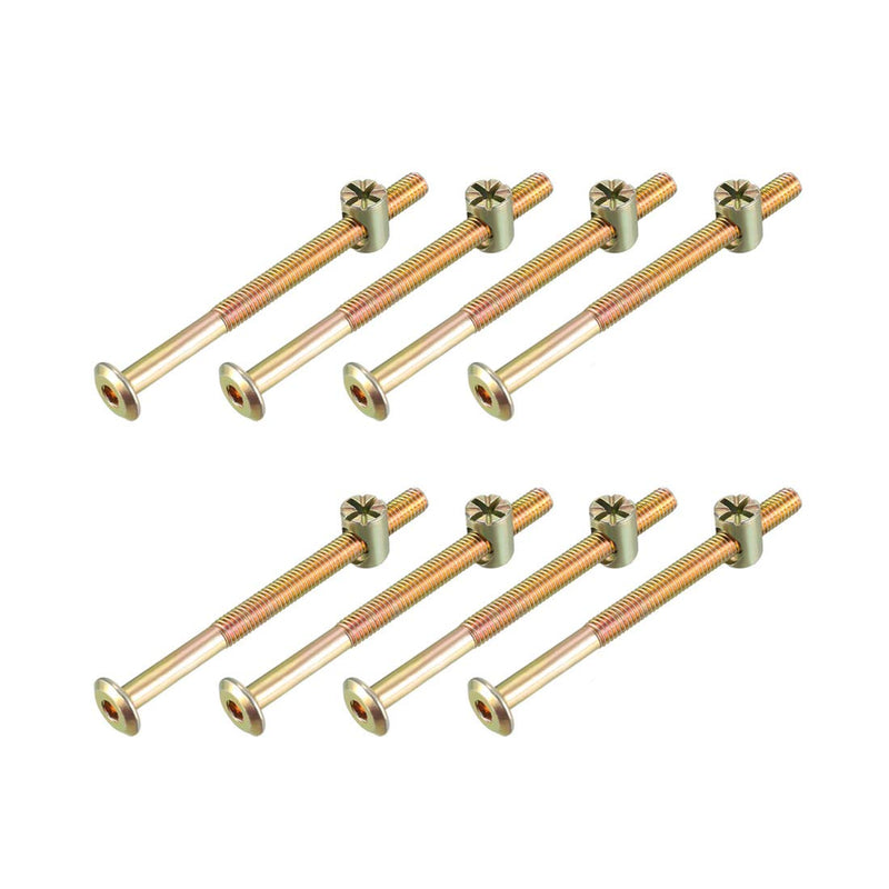 [Australia - AusPower] - uxcell M6x80mm Furniture Bolt Nut Set Hex Socket Screw 58mm Thread Length with Barrel Nuts for Beds Headboards Chairs 8 Sets 