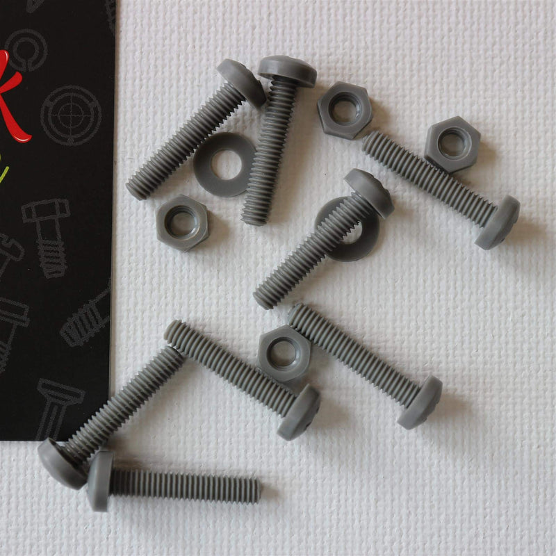 [Australia - AusPower] - 20 x Grey Pan Head Screws Polypropylene (PP) Plastic Nuts and Bolts, Washers, M4 x 20mm, Anti-Corrosion, Chemical Resistant, Gray, (5/32 x 25/32 in) 