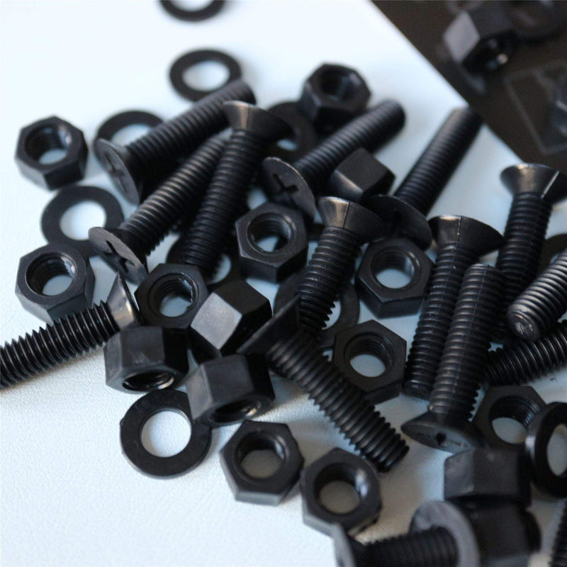 [Australia - AusPower] - 20 x Black Countersunk Screws Polypropylene (PP) Plastic Nuts and Bolts, Washers, M5 x 20mm, Anti-Corrosion, Chemical Resistant, (13/64 x 25/32 in) 
