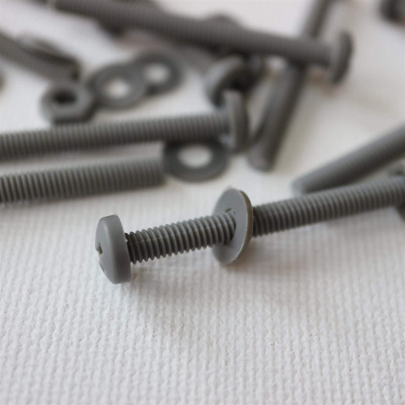 [Australia - AusPower] - 20 x Grey Pan Head Screws Polypropylene (PP) Plastic Nuts and Bolts, Washers, M4 x 40mm, Anti-Corrosion, Chemical Resistant, Gray, (5/32 x 1 37/64 in) 