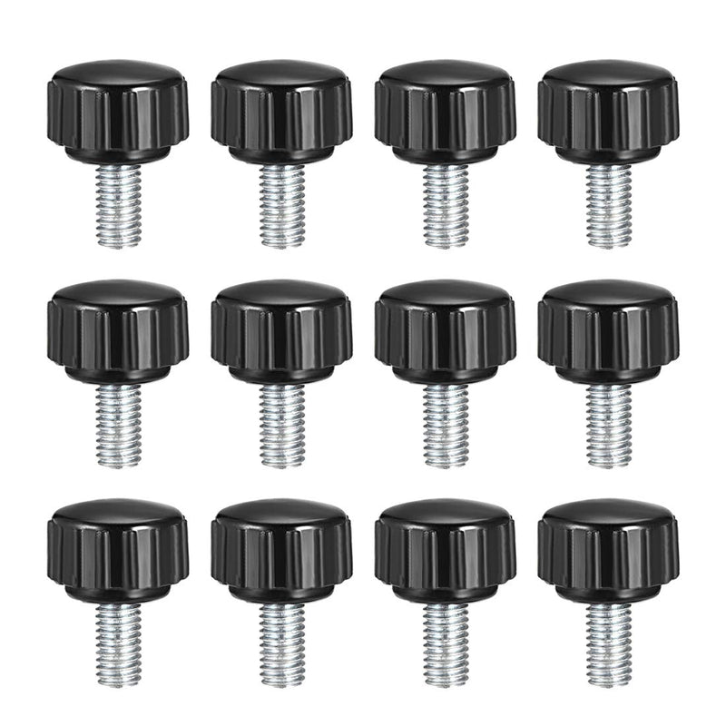 [Australia - AusPower] - uxcell M5 x 10mm Metric Male Thread Knurled Clamping Knobs Grip Thumb Screw on Type Hand Clamping Handle Bolt with Plastic Knobs Black 12 Pcs M5x16x10 